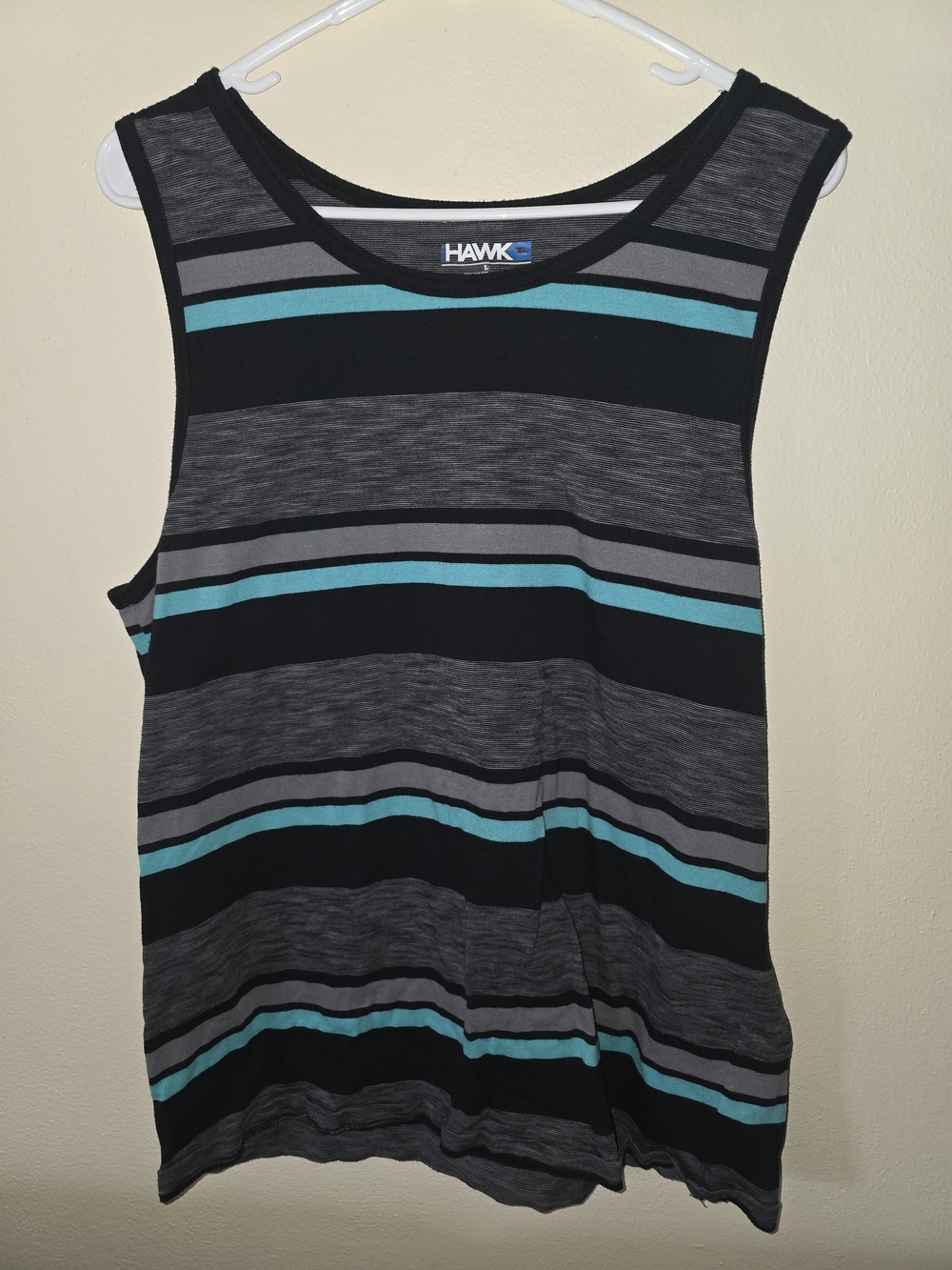 Tony Hawk Black, Gray & Teal Striped Tank Top